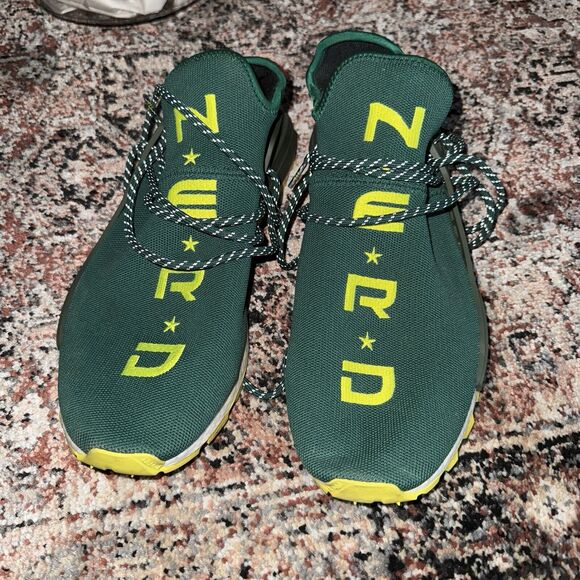 ADIDAS NMD Hu x NERD Pharrell Size 14 Green Yellow Human Made Yzy